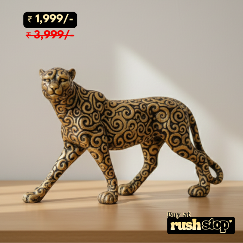 Luxury Golden Panther Figurine Set of 1