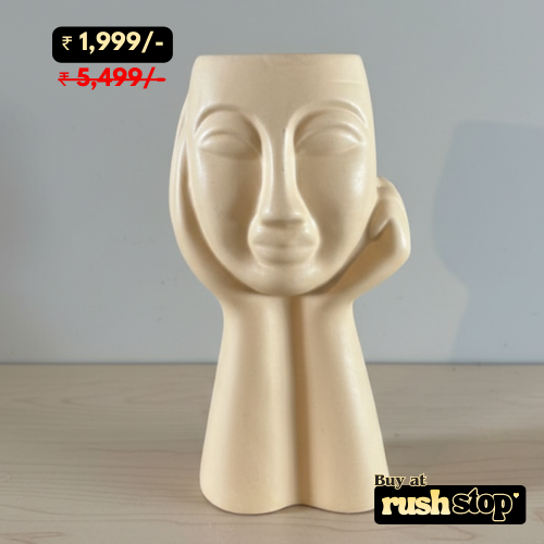 White Ceramic Mother Bust Vase