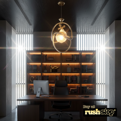 Artistic golden hanging ceiling lamp, designer resin sculpture, handcrafted decor India, premium resin decor India – Rush Stop, free shipping home decor India.