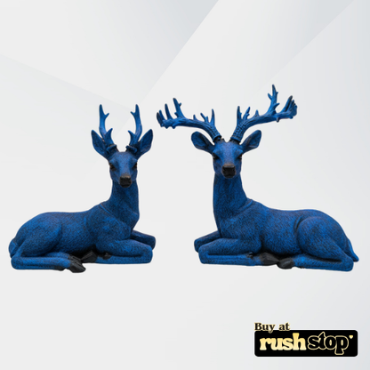 Handcrafted atorse deer statues blue modern home decor