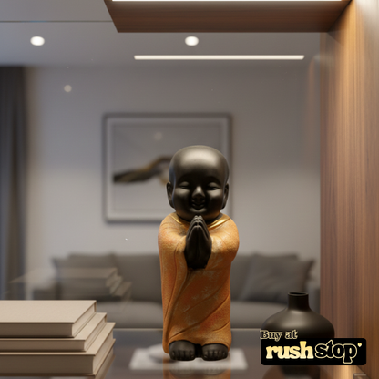 Buy smiling baby Buddha monk resin statue for home decor