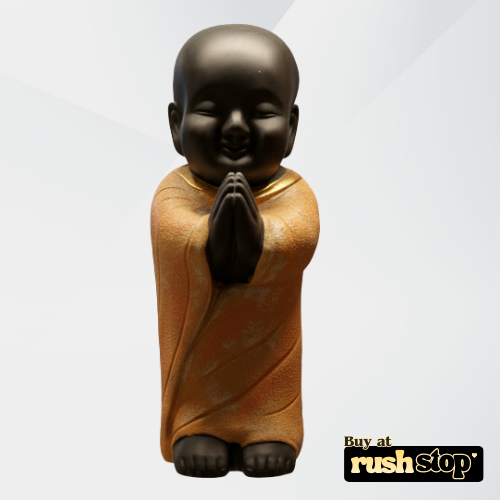 Buy smiling baby Buddha monk resin statue for home decor
