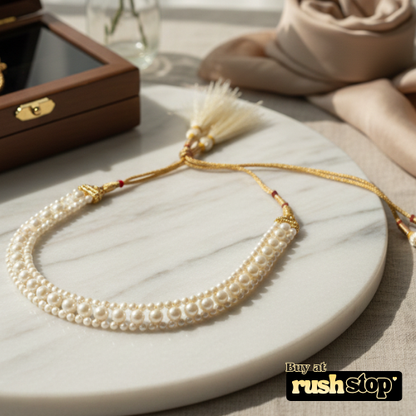 Natural freshwater pearl multi strand choker necklace for elegant styling