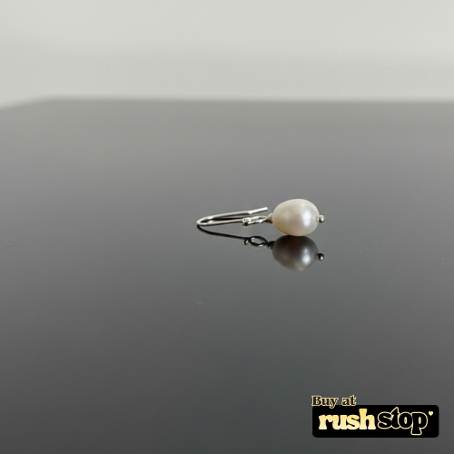 Lustrous natural freshwater pearl drop charm pair