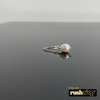 Lustrous natural freshwater pearl drop charm pair