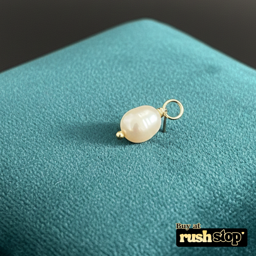 Lustrous natural freshwater pearl drop charm pair