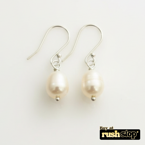 Elegant natural freshwater pearl drop earrings