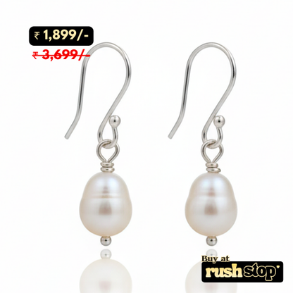 Elegant natural freshwater pearl drop earrings