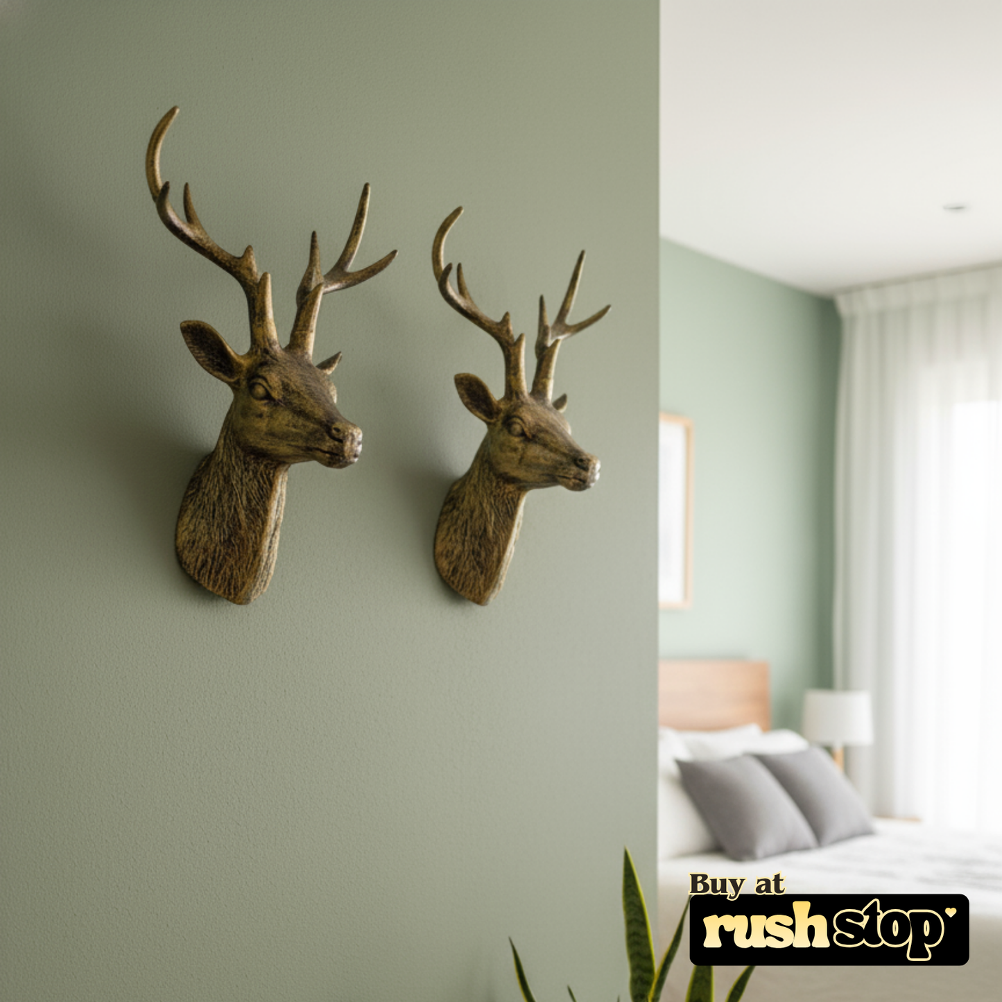 Gharnish deer showpiece, designer resin sculpture, handcrafted decor India, premium resin decor India – Rush Stop, free shipping home decor India.