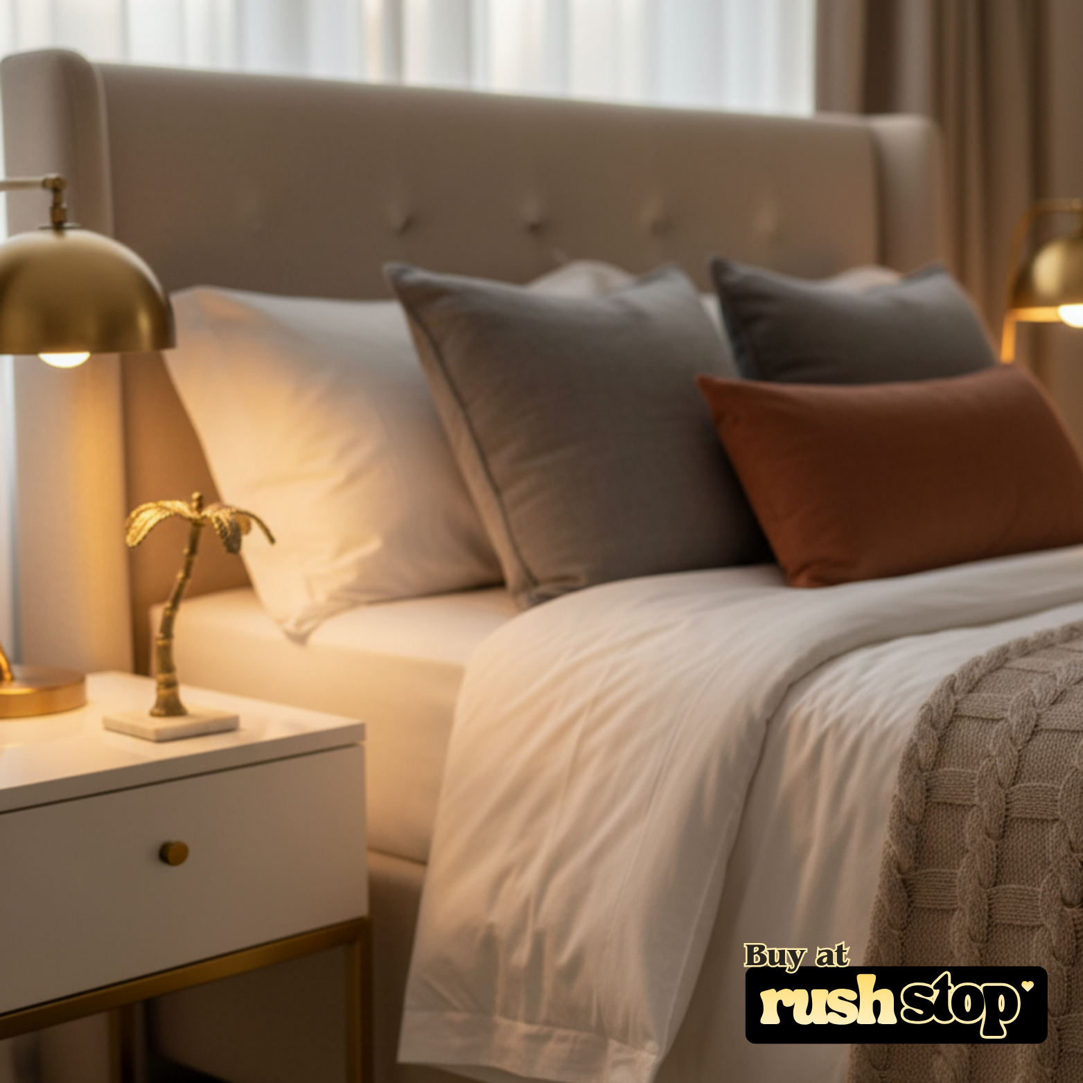 Handcrafted golden palm tree, designer resin sculpture, premium resin decor India – Rush Stop, free shipping home decor India.