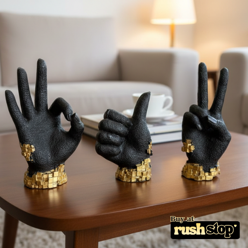 Hand gesture desk statue set modern home decor