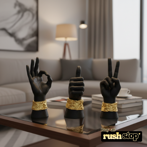 Hand gesture desk statue set modern home decor