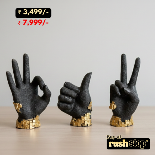 Hand gesture desk statue set modern home decor
