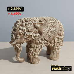 Handcarved Composite Elephant Idol Showpiece