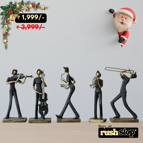 Handcrafted musician band figurine set for modern home decor
