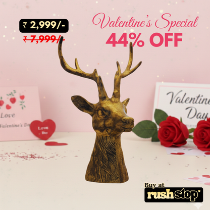 Homesake Brass Dear Head Sculpture