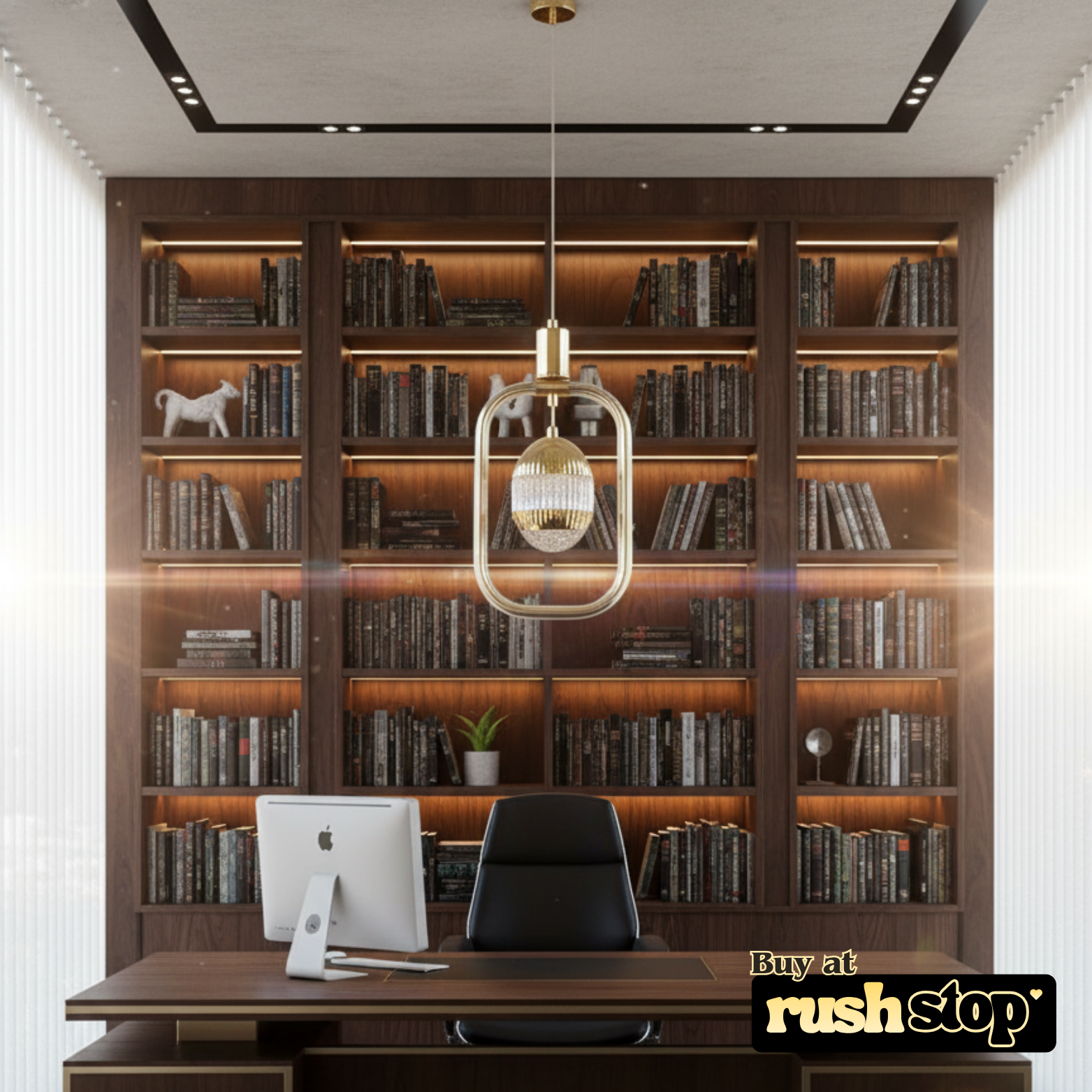 Luxury gold pendant light with geometric frame and crystal globe for modern dining and foyer lighting