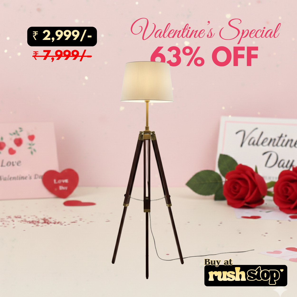 Nautical Wooden Tripod Floor Lamp