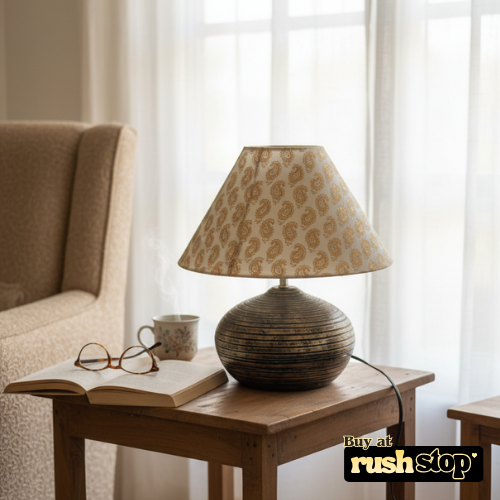 Luxury resin figurine golden table lamp, designer resin sculpture, handcrafted decor India – Rush Stop, free shipping home decor India