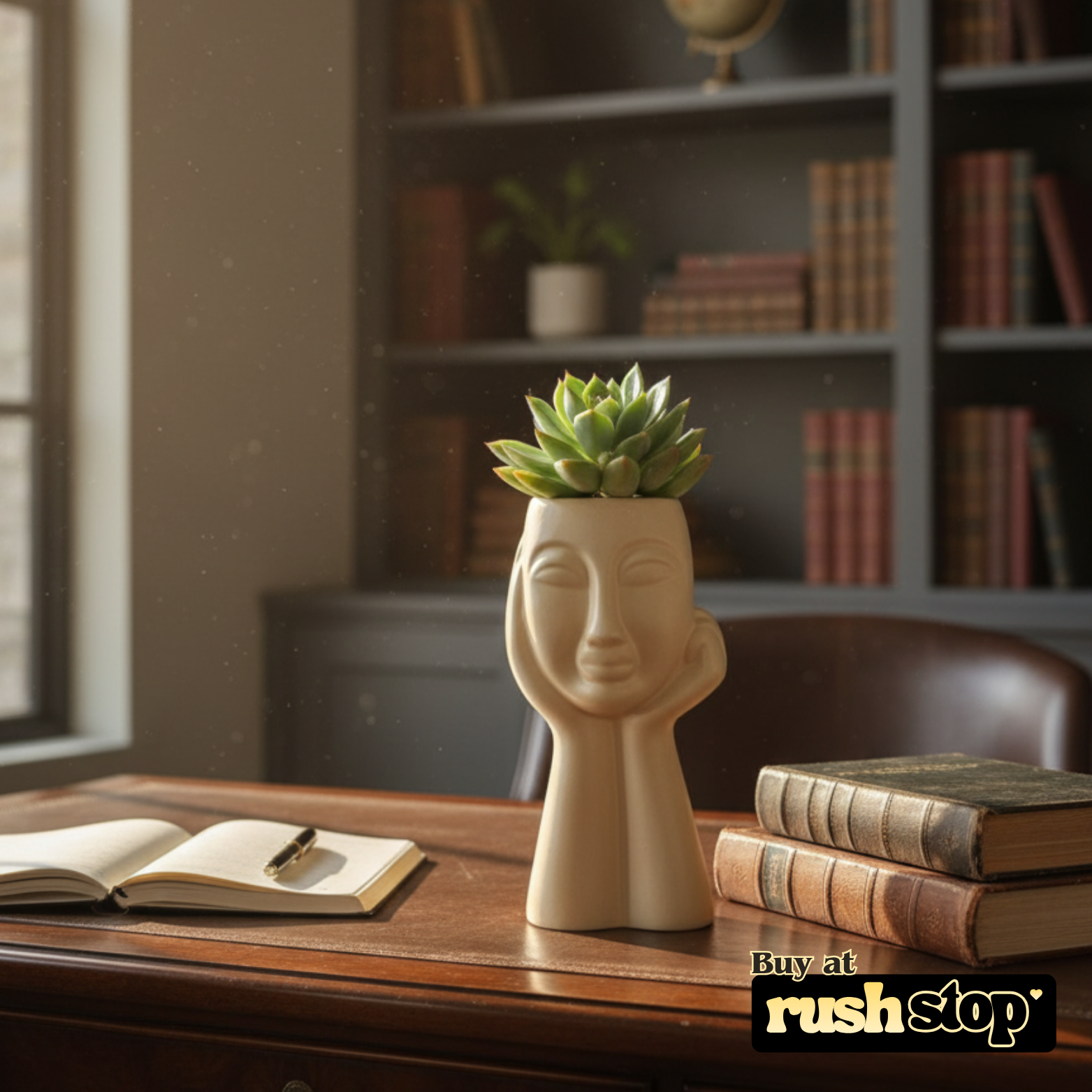 White ceramic mother bust vase, modern resin figurine, handcrafted decor India – Rush Stop, free shipping home decor India.