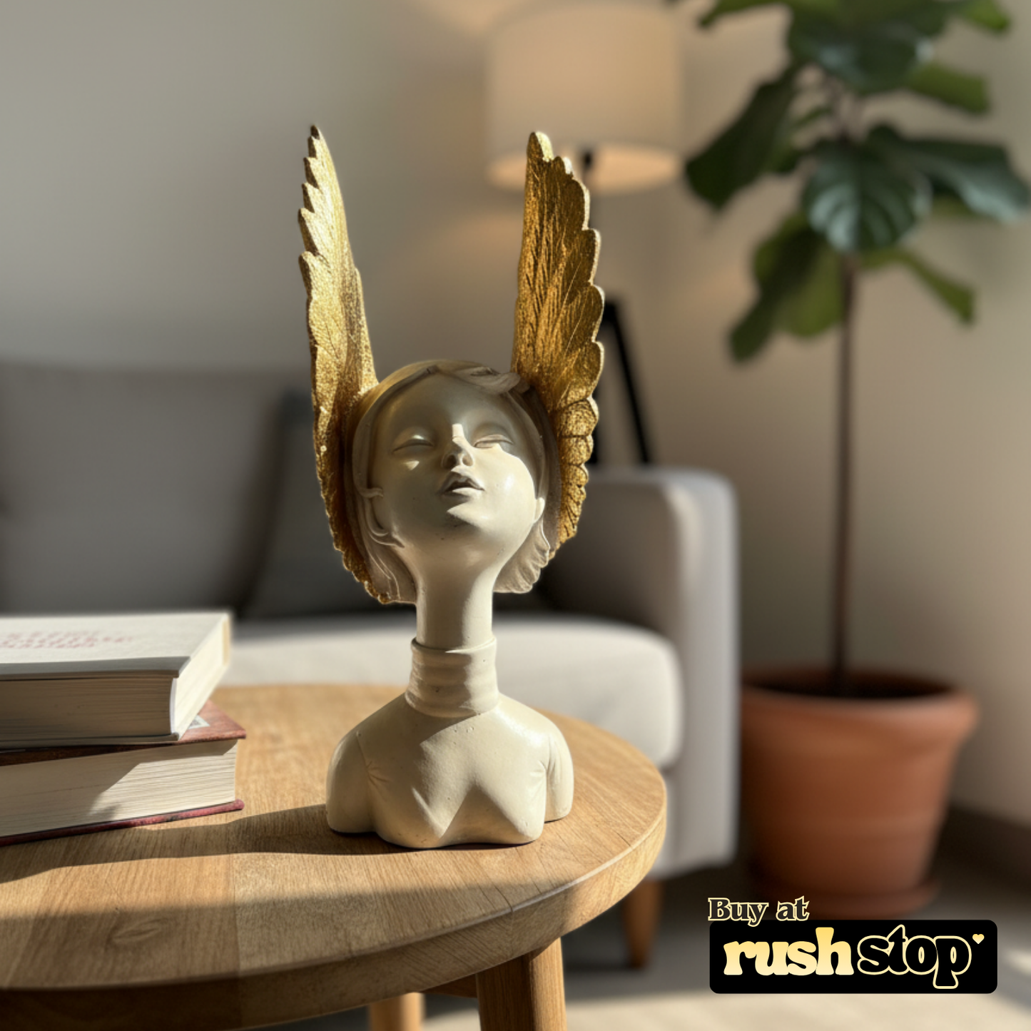 Designer resin sculpture Greek angel statue, luxury resin figurine, handcrafted decor India – Rush Stop, free shipping home decor India.