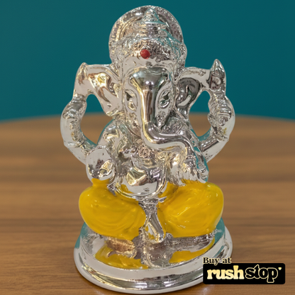 Sacred Silver Plated Finish Resin Ganesha