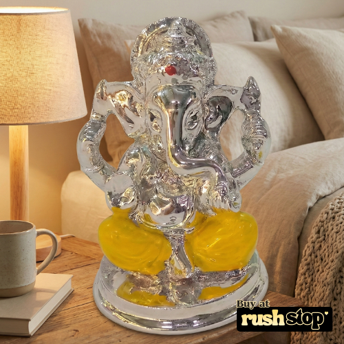 Sacred Silver Plated Finish Resin Ganesha
