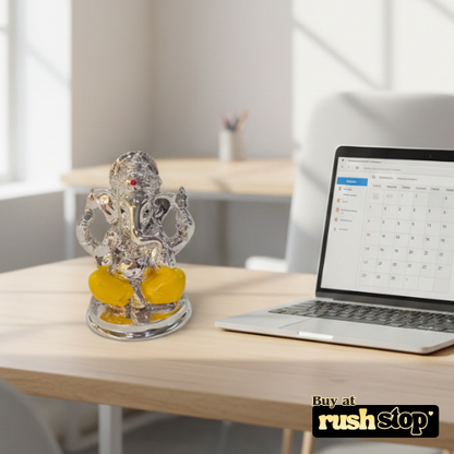 Sacred Silver Plated Finish Resin Ganesha