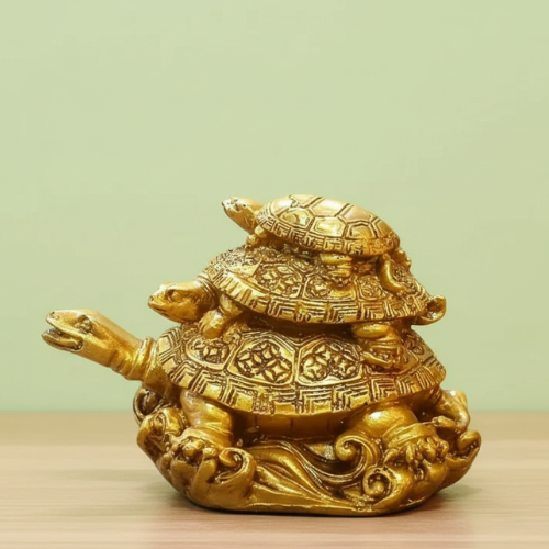 Sacred Three-Tier Golden Tortoise Family
