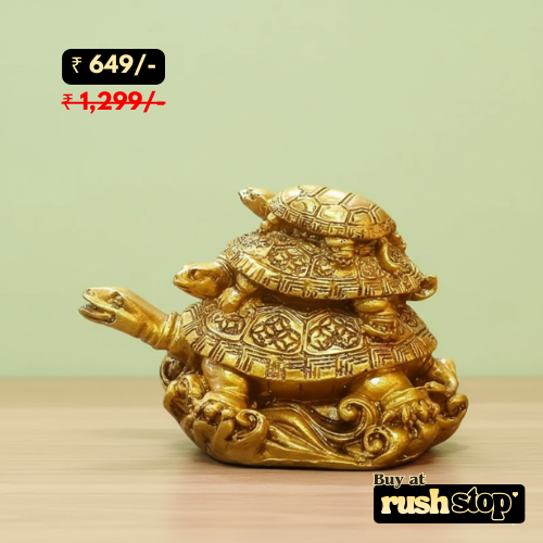 Sacred Three-Tier Golden Tortoise Family