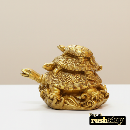 Sacred Three-Tier Golden Tortoise Family