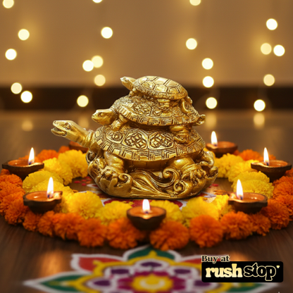 Sacred Three-Tier Golden Tortoise Family