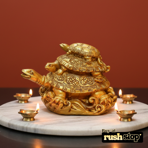 Sacred Three-Tier Golden Tortoise Family