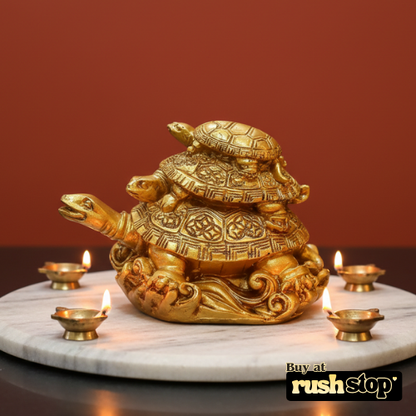 Sacred Three-Tier Golden Tortoise Family