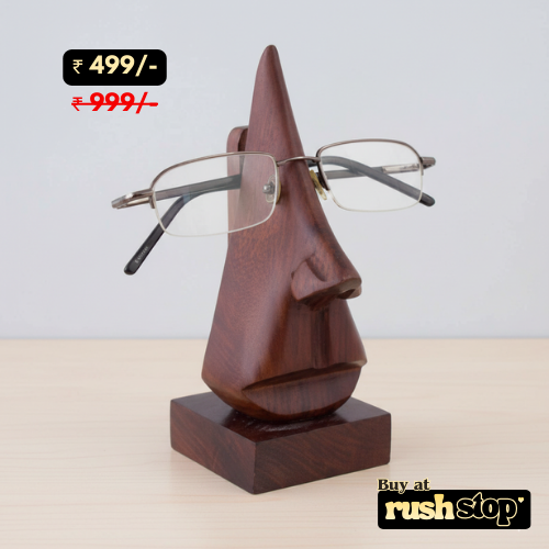 A S Handicrafts Hand-Carved Wooden Spectacle Holder